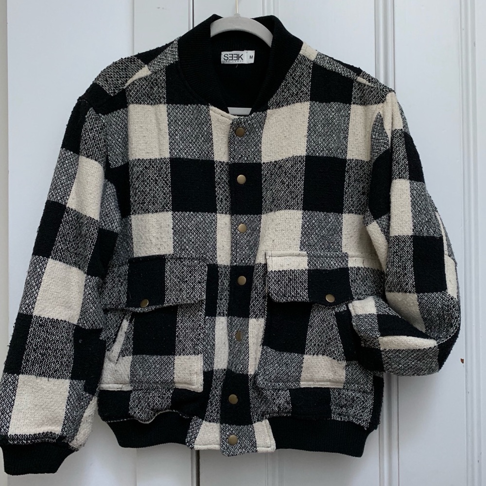 SEEK plaid bomber jacket